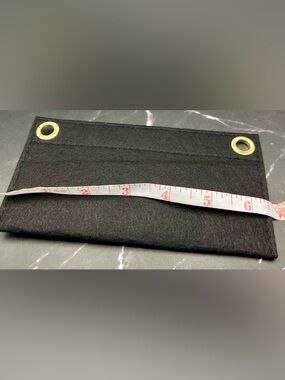 Black Felt insert with slip pocket for Small Bag or wallet - Black/Gold Nwot